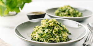 Parma! pesto Vegan zucchini noodles with parma! pesto