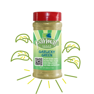Garlicky Green parma! Flavor- A bottle of Garlicky Green Parma! - Plant-Based Parmesan Cheesy Superfood