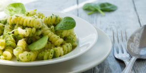Creamy Pesto Pasta made with parma!