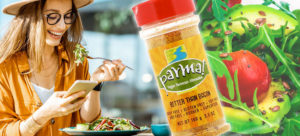 Woman enjoying Parma on her salad