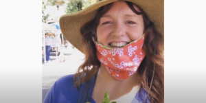 Shannon Schnibbe, Parma! founder, enjoying Getting Farmers Market Greens