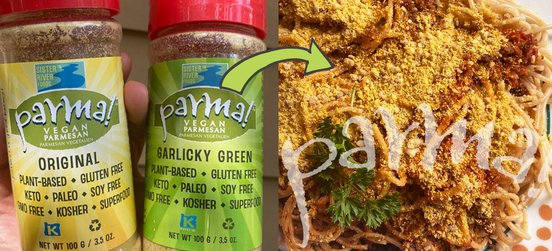 Garlicky Green Parma on pasta - eatparma.com