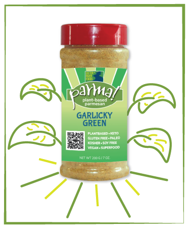 Garlicky Green 7oz Parma! plant based parmesan cheesy flavor